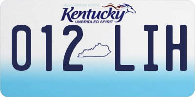 KY license plate 012LIH