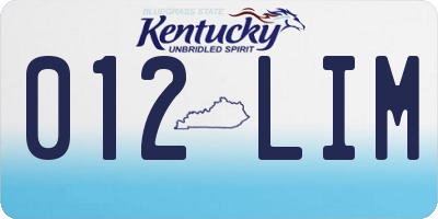 KY license plate 012LIM