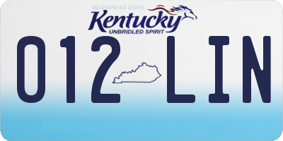 KY license plate 012LIN