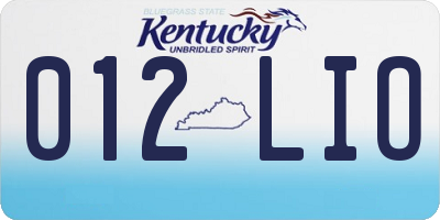 KY license plate 012LIO