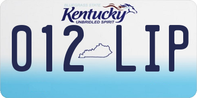 KY license plate 012LIP
