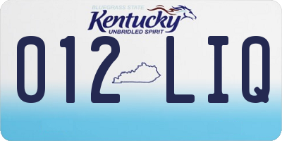 KY license plate 012LIQ