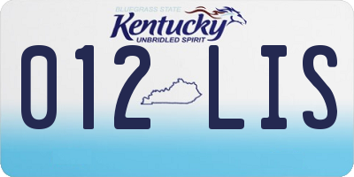 KY license plate 012LIS