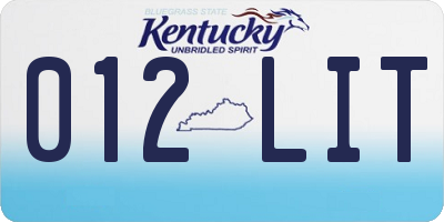KY license plate 012LIT