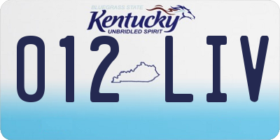 KY license plate 012LIV