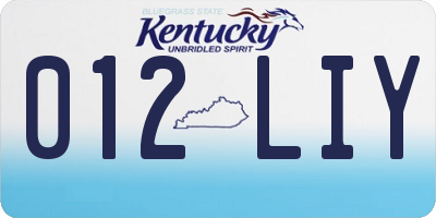 KY license plate 012LIY