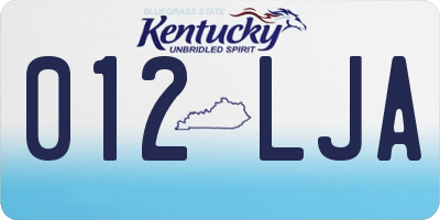 KY license plate 012LJA