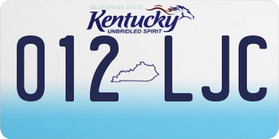 KY license plate 012LJC