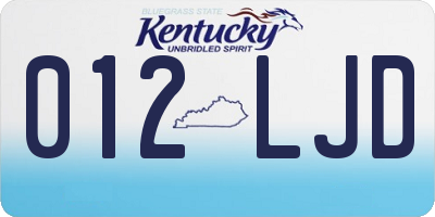 KY license plate 012LJD