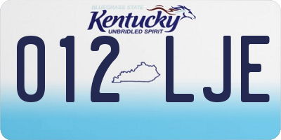 KY license plate 012LJE