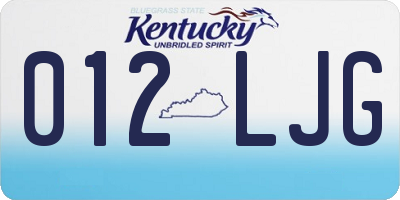 KY license plate 012LJG