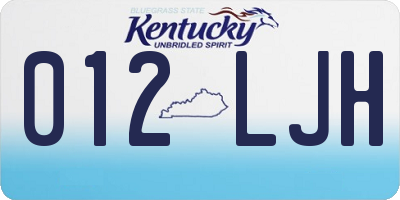 KY license plate 012LJH