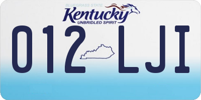 KY license plate 012LJI
