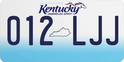 KY license plate 012LJJ