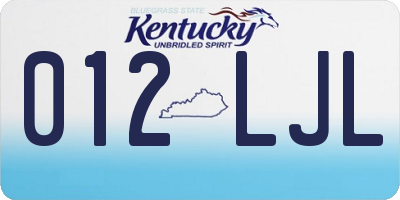 KY license plate 012LJL