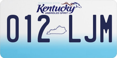 KY license plate 012LJM