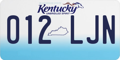 KY license plate 012LJN