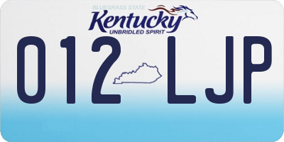 KY license plate 012LJP