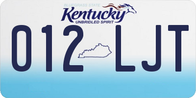 KY license plate 012LJT