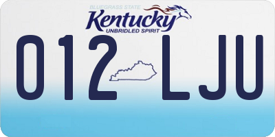 KY license plate 012LJU