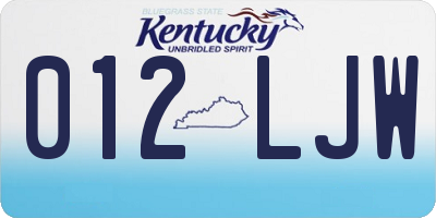 KY license plate 012LJW