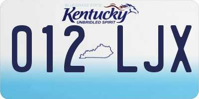 KY license plate 012LJX