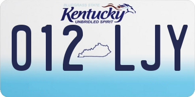 KY license plate 012LJY