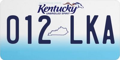 KY license plate 012LKA