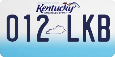 KY license plate 012LKB