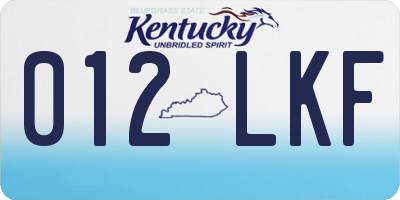 KY license plate 012LKF