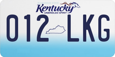 KY license plate 012LKG