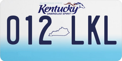KY license plate 012LKL