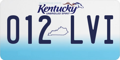 KY license plate 012LVI
