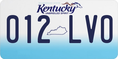 KY license plate 012LVO