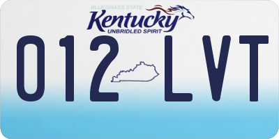 KY license plate 012LVT