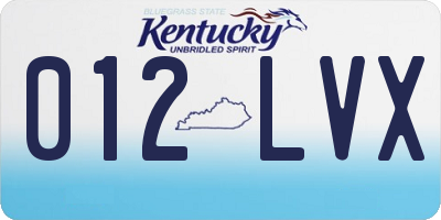 KY license plate 012LVX