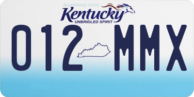 KY license plate 012MMX
