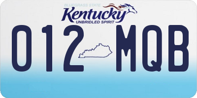 KY license plate 012MQB