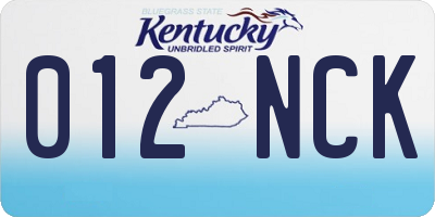 KY license plate 012NCK