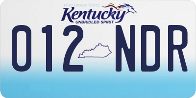 KY license plate 012NDR