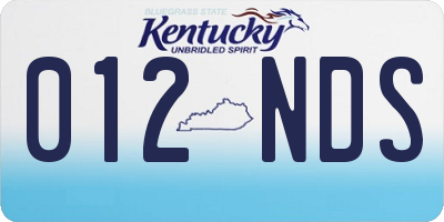 KY license plate 012NDS