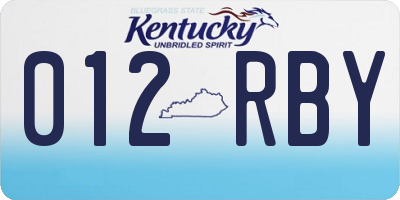 KY license plate 012RBY