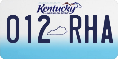 KY license plate 012RHA