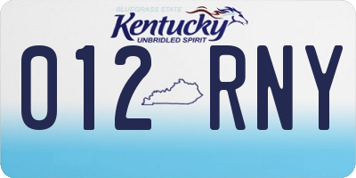KY license plate 012RNY