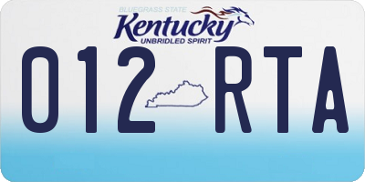 KY license plate 012RTA
