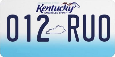 KY license plate 012RUO