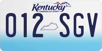KY license plate 012SGV