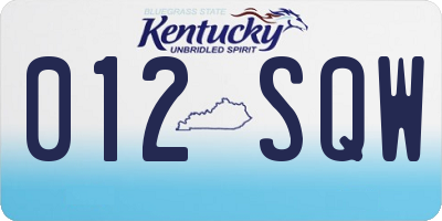 KY license plate 012SQW