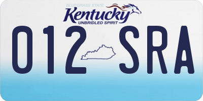 KY license plate 012SRA
