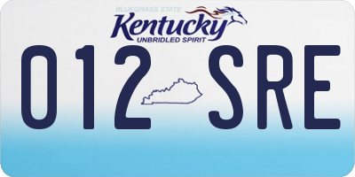 KY license plate 012SRE
